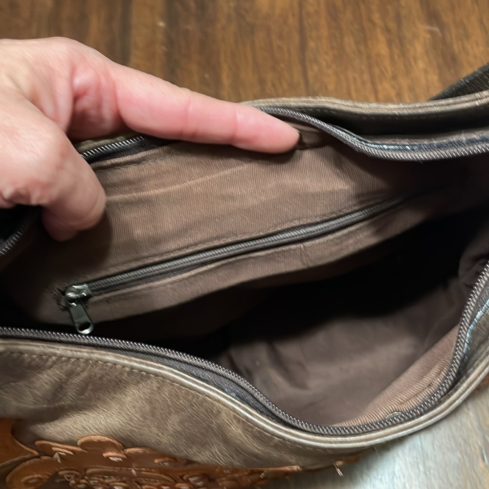 Leather boho shoulder purse - Picture 11 of 13